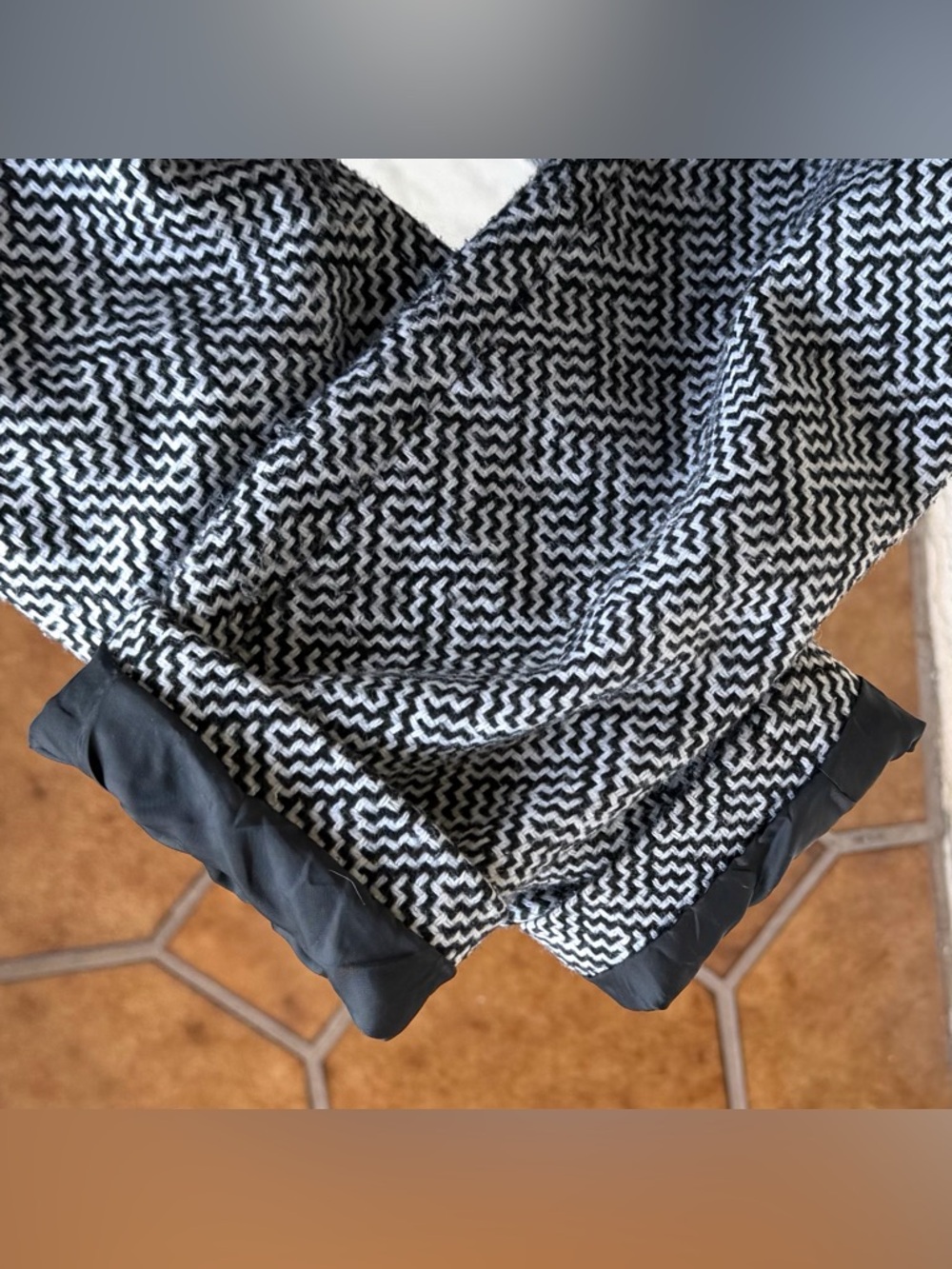 Tulle Navy and White Patterned Pea Coat - Picture 9 of 14